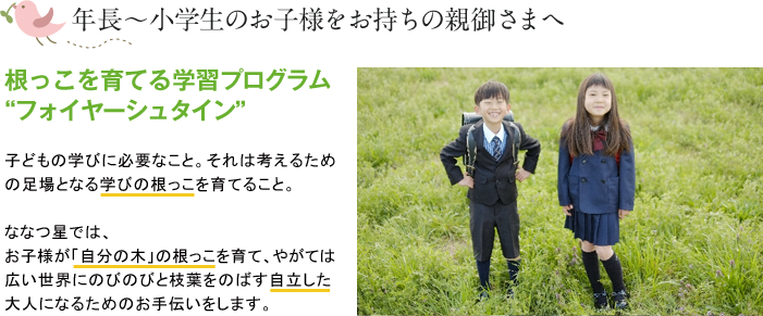 根っこを育てる学習プログラム フォイヤーシュタイン